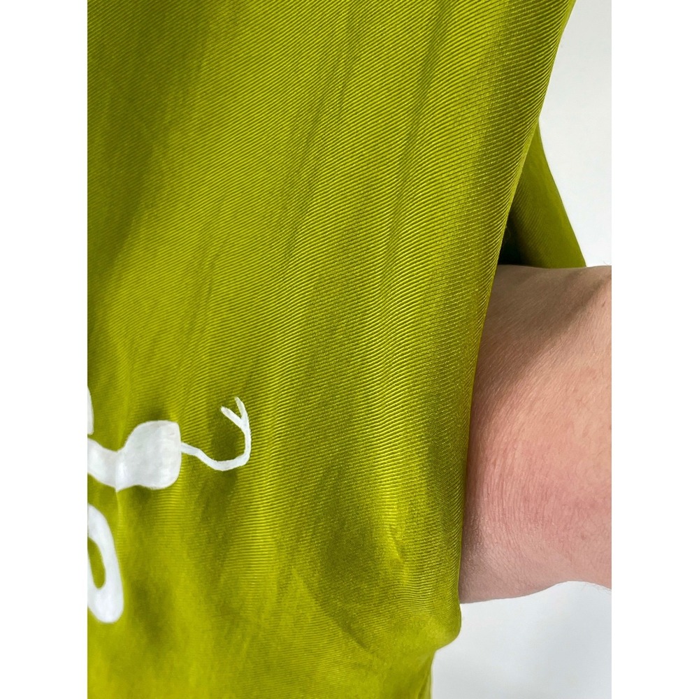 Massimo Alba Silk Shift Dress L‎ Chartreuse Hand Painted Snake Tunic - Picture 6 of 12
